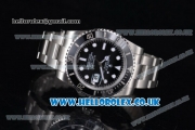 Rolex Submariner Swiss ETA 2836 Automatic Stainless Steel Case/Bracelet with Black Dial Dot Markers - 1:1 (J12)