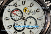 Ferrari Rattrapante Chrono Miyota OS10 Quartz Steel Case with PVD Bezel White Dial and Stick Markers