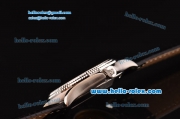 Patek Philippe Calatrava Swiss ETA 2824 Automatic Steel Case with Black Leather Strap White Dial Stick Markers