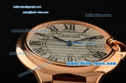 Cartier Ballon Bleu De Swiss ETA 2836 Automatic Rose Gold Case/Bezel/Strap White Dial Roman Markers
