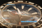 Omega Seamaster GMT Asia 2813 Automatic Full Steel with Black stripe Dial and SS Strap