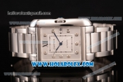 Cartier Tank Anglaise Miyota 9015 Automatic Steel Case/Bracelet with Silver Dial and Diamonds Markers