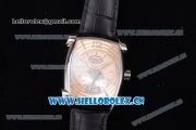 Parmigiani Kalpa Grande Clone Parmigiani PF331.01 Automatic Steel Case with Rose Gold Dial Stick/Arabic Numeral Markers and Black Leather Strap