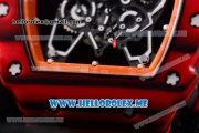 Richard Mille RM 35-01 RAFA Miyota 9015 Automatic PVD Case with Skeleton Dial and Orange Rubber Strap Dot Markers