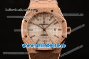 Audemars Piguet Royal Oak Clone Calibre AP 3120 Automatic Full Rose Gold with White Dial and Stick Markers (EF)