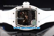 Richard Mille RM 055 Bubba Watson Asia Manual Winding Ceramic/Steel Case with Skeleton Dial and White Rubber Strap White Inner Bezel - 1:1 Original