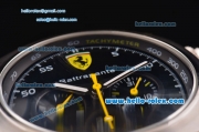 Ferrari Rattrapant Chronograph Automatic Silver Case with Black Dial and Leather Strap