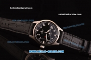 IWC Pilots Mark XVII Swiss ETA 2836 Automatic Steel Case with Black Dial and Black Leather Strap