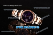 Rolex Datejust Asia 2813 Automatic Rose Gold/Steel Case with Purple Dial and Rose Gold Bezel (BP)