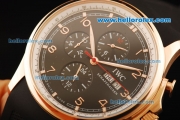 IWC Portuguese Yacht Club Automatic Movement Rose Gold Case with Black Dial and Black Rubber Strap