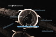 Vacheron Constantin Automatic Movement White Case with Black Dial and Leather Strap