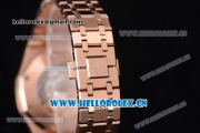 Audemars Piguet Royal Oak Clone AP Calibre 3120 Automatic Rose Gold Case/Bracelet with White Dial and Stick Markers (EF)