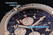 Breitling Super Avenger Chronograph Swiss Valjoux 7750-SHG Automatic Stainless Steel Case with Stainless Steel Strap and Black Dial Numeral Markers