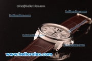 Cartier Calibre De Swiss ETA 2824 Automatic Steel Case with White Dial and Brown Leather Strap