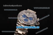 Rolex Daytona Swiss Valjoux 7750 Automatic Full Steel with Diamonds Dial and White Stick Markers (G59)