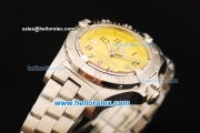 Breitling Avenger Seawolf Swiss ETA 2836 Automatic Movement Full Steel with Yellow Dial and Black Arabic Numerals-1:1 Original