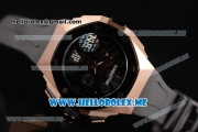 Audemars Piguet Concept Miyota Quartz Rose Gold Case with Skeleton Dial and Grey Rubber Strap Stick/Arabic Numeral Markers (EF)