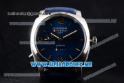 Panerai Radiomir 1940 10 Days GMT Automatic PAM00689 Asia ST25 Automatic Steel Case with Blue Dial and Blue Leather Strap Stick/Arabic Numeral Markers