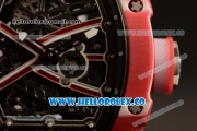 Richard Mille RM 67-02 Miyota 9015 Automatic PVD Case with Black Dial and White Nylon Strap