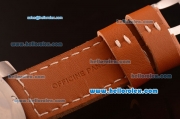 Panerai Radiomir Brevettato Swiss ETA 6497 Manual Winding Titanium Case with Black Dial and Orange Leather Strap-1:1 Original