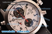 IWC Pilot Top Gun Swiss Valjoux 7750 Automatic Steel Case with White Dial and Black Leather Strap 1:1 Original