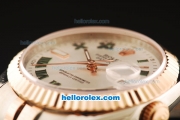 Rolex Datejust Automatic Movement ETA Coating Case with White Dial and Two Tone Strap-36mm