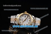 Rolex Datejust II Asia 2813 Automatic Two Tone Case/Bracelet with White Dial and Diamonds Markers (BP)