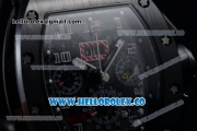 Richard Mille RM 011 Felipe Massa Chronograph Swiss Valjoux 7750 Automatic PVD Case with Black Dial Arabic Numeral Markers and Black Rubber Strap