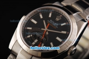 Rolex Milgauss Oyster Perpetual Swiss ETA 2836 Automatic Movement Full Steel with Black Dial and White Stick Markers