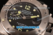 Panerai Luminor Submersible PAM 024 Swiss Valjoux 7750 Automatic Steel Case with Black Rubber Strap Black Dial and Luminous Markers (H)