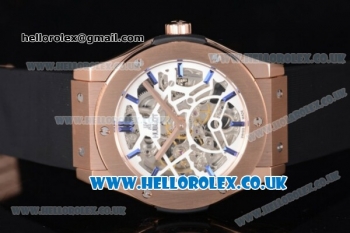 Hublot Classic Fusion Skeleton Asia Automatic Rose Gold Case with Skeleton Dial and Black Rubber Strap