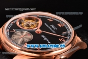 IWC Portuguese Tourbillon Hand-Wound F.A. Jones Swiss Tourbillon Manual Winding Rose Gold Case with Black Dial and Arabic Numeral Markers - 1:1 Original