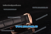Omega De Ville Trésor Master Co-Axial Swiss ETA 2824 Automatic Rose Gold Case with Black Leather Strap and Black Dial