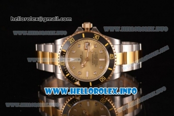 Rolex Submariner Swiss ETA 2836 Automatic Yellow Gold Case with Yellow Gold Dial and Dot Markers