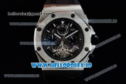 Audemars Piguet Royal Oak Offshore Tourbillon Chronograph Miyota Quartz Movement Steel Case Black Dial With Stick Markers Black Rubber Strap