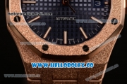 Audemars Piguet Royal Oak 41MM Clone AP Calibre 3120 Automatic Rose Gold Case with Blue Dial and Rose Gold Bracelet - (EF)