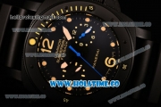 Panerai PAM 617 Luminor Submersible Flyback Asia Automatic Titanium Case with Black Dial and Yellow Dot Markers