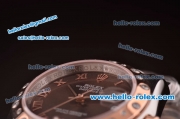 Rolex Datejust Swiss ETA 2836 Automatic Two Tone Case/Strap with Diamond Bezel and Brown Dial