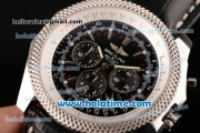 Breitling Bentley Barnato Chrono Swiss Valjoux 7750-SHG Automatic Stainless Steel Case with Black Leather Bracelet and Black Dial