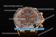 Rolex Daytona Chrono Swiss Valjoux 7750 Automatic Yellow Gold Case with Ceramic Bezel Rubber Strap and Grey Dial (BP)