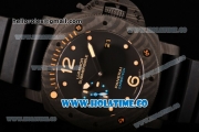 Panerai PAM 616 Luminor Submersible 1950 Carbotech – 3 Days Automatic Clone Panerai P.9000 Automatic Real Carbon Fiber Case with Black Dial and Dot Markers