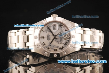 Rolex Datejust Asia 2813 Automatic Full Steel with Diamond Bezel and White MOP Dial