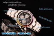 Rolex Daytona Rainbow Chrono Swiss Valjoux 7750-SHG Automatic Steel Case with Diamond Bezel Black Markers and Diamond Markers