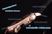 Patek Philippe Calatrava Swiss ETA 2824 Automatic Rose Gold Case with Black Dial and Black Leather Strap
