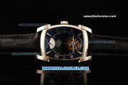 Parmigiani Kalpa XL Swiss Tourbillon Manual Winding Movement Steel Case with Black Dial and Black Leather Strap Parmigiani Kalpa XL Swiss Tourbillon Manual Winding Movement Steel Case with Black Dial and Black Leather Strap