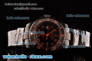 Rolex Sea-Dweller Bamford Asia 2813 Automatic PVD Case with PVD Strap Black Dial Orange Markers