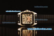 Cartier Santos 100 Swiss ETA 2671 Automatic Steel Case with PVD Bezel and Black Rubber Strap - 1:1 Original