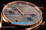 IWC Portuguese Automatic Clone IWC 52010 Automatic Rose Gold Case with Gray Dial and Brown Leather Strap - (AAAF)