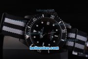 Rolex Sea-Dweller Pro-Hunter Oyster Perpetual Swiss ETA 2836 Automatic Movement with Black Dial and Case-White Marking and Nylon Strap Vintage-Air Vent Edition