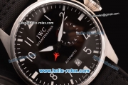 IWC Big Pilot ST22 Automatic with Power Reserve Steel Case with Black Dial and Black Leather Strap